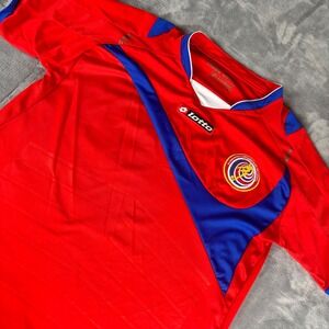 Costa Rica Soccer Jersey Lotto Mens Red Blue National‎ Football Team Small